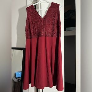 Wine red swing dress